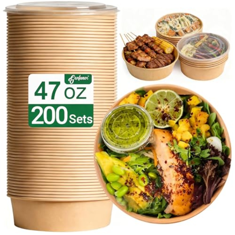 Meal Prep Bulking - 47oz Disposable Meal Prep Food Container