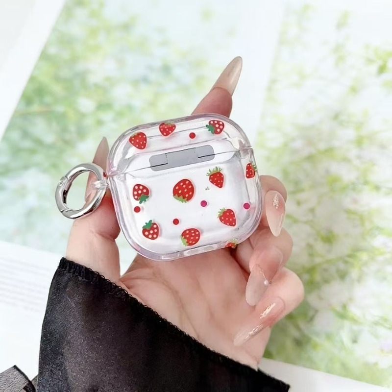 Strawberry Huller - Cute strawberry-colored soft protective case, supports