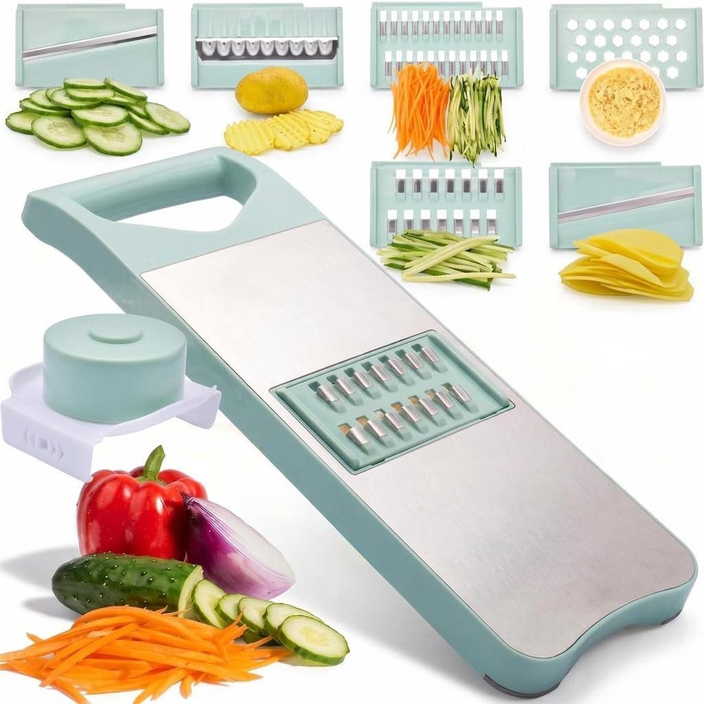 Mandoline Slicer Guard - 6-Blade Mandoline with Hand Guard -