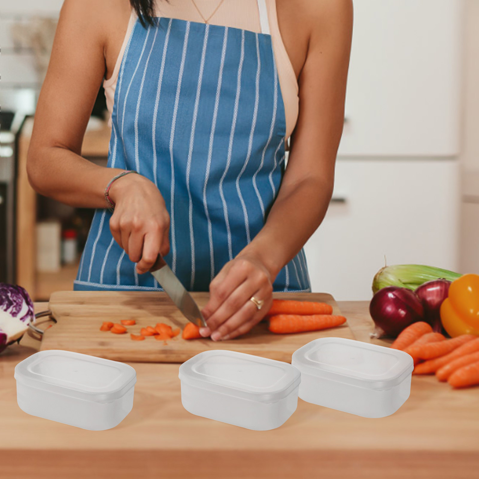 Meal Prep With Rice - 5Pcs Stackable Rice Grain Storage Boxes