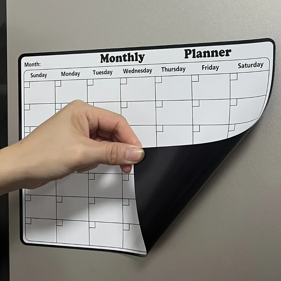 Meal Prep Weekly - Magnetic Refrigerator Dry Erase Calendar Monthly