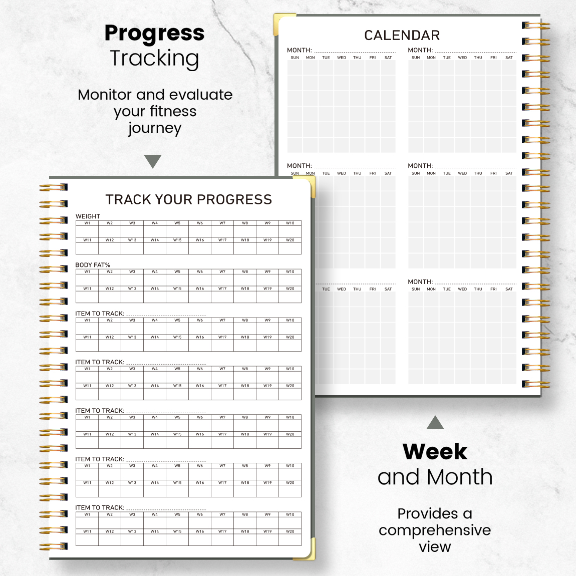 Meal Prep Weekly - Workout Journal for Women Fitness Planner,