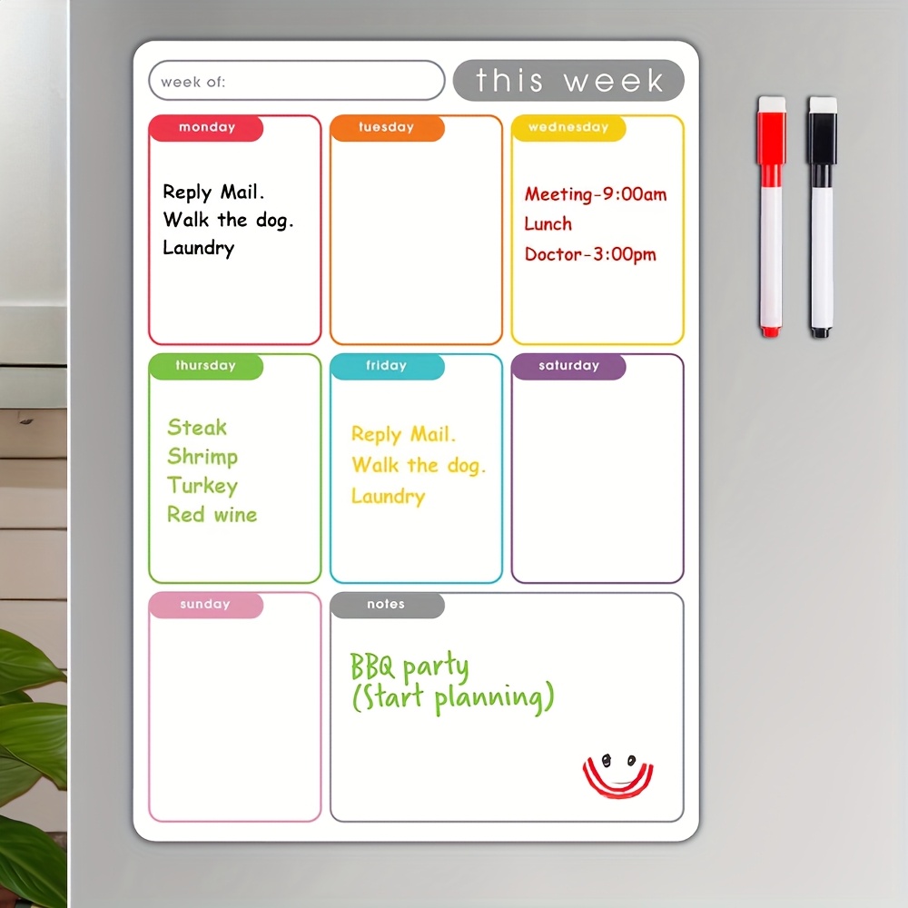 Meal Prep Weekly - A4 Magnetic Weekly Planner, Erase Fridge