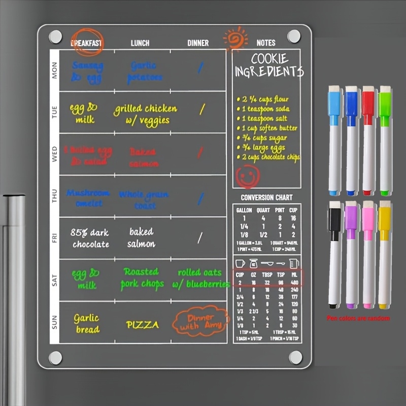 Meal Prep Weekly - 3-in-1 Magnetic Acrylic Meal Planner for