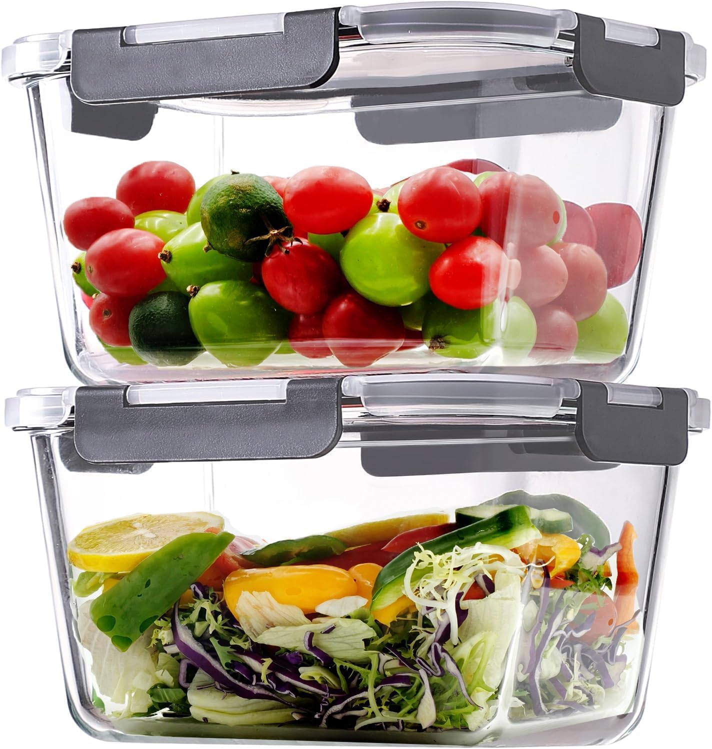 Meal Prep Chicken - Large Glass Storage Containers with Lids