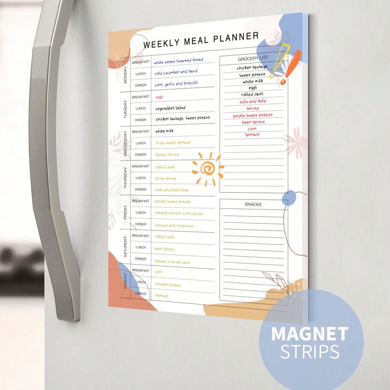 Magnetic Weekly Meal Planner P - Meal Prep Weekly reseña y precio