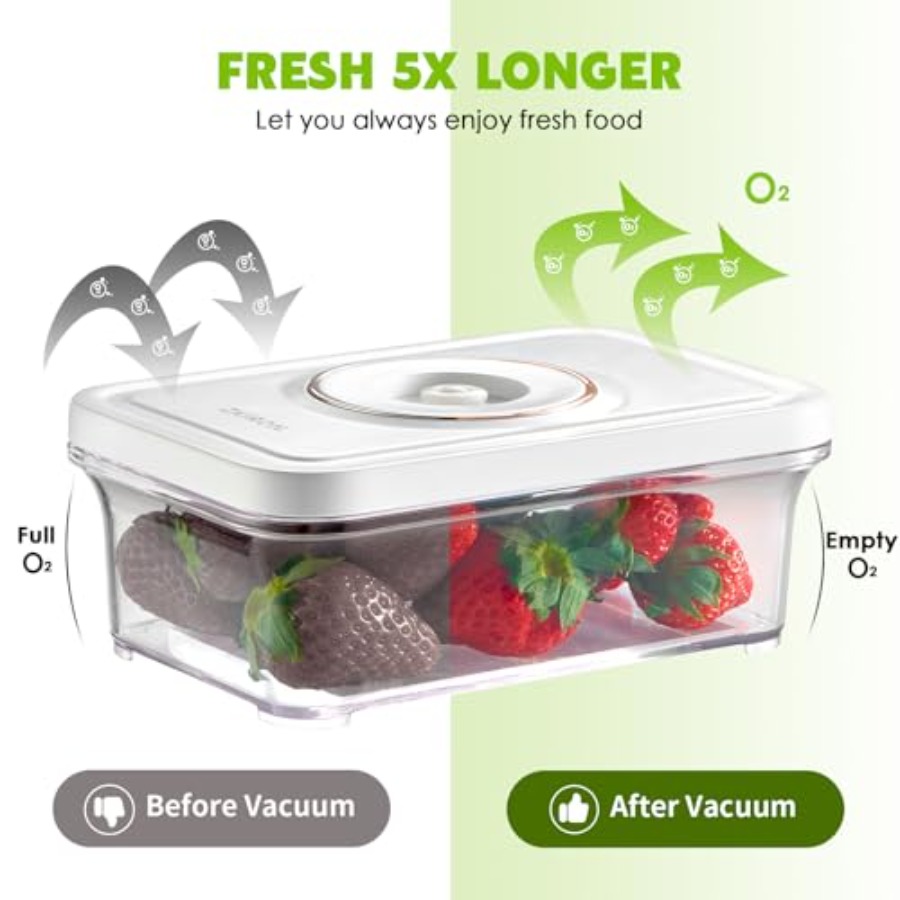 One-Touch Electric Vacuum Seal - Meal Prep Vacuum Seal Containers reseña y precio