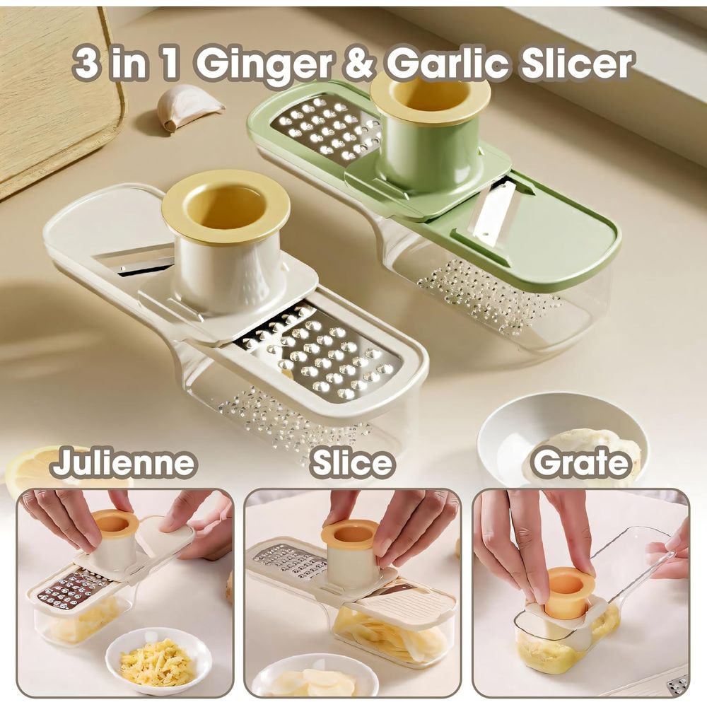 2-Pack 3-in-1 Ginger Garlic Mi - Mandoline Slicer Guard reseña y precio