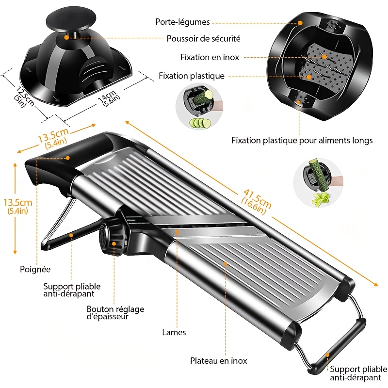 Stainless Steel Mandoline Slic - Mandoline Slicer Guard reseña y precio