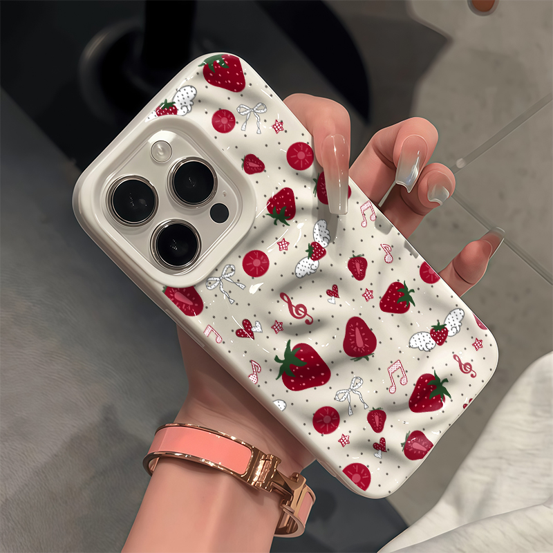 Cute 3D Wrinkle Case For iPhon - Strawberry Huller reseña y precio