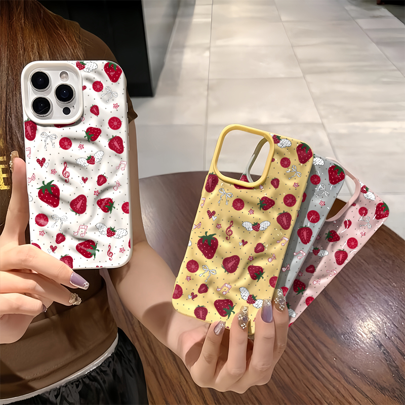Cute 3D Wrinkle Case For iPhon - Strawberry Huller reseña y precio