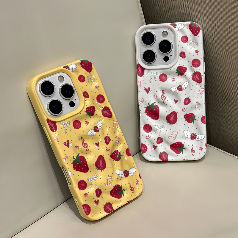 Cute 3D Wrinkle Case For iPhon - Strawberry Huller reseña y precio