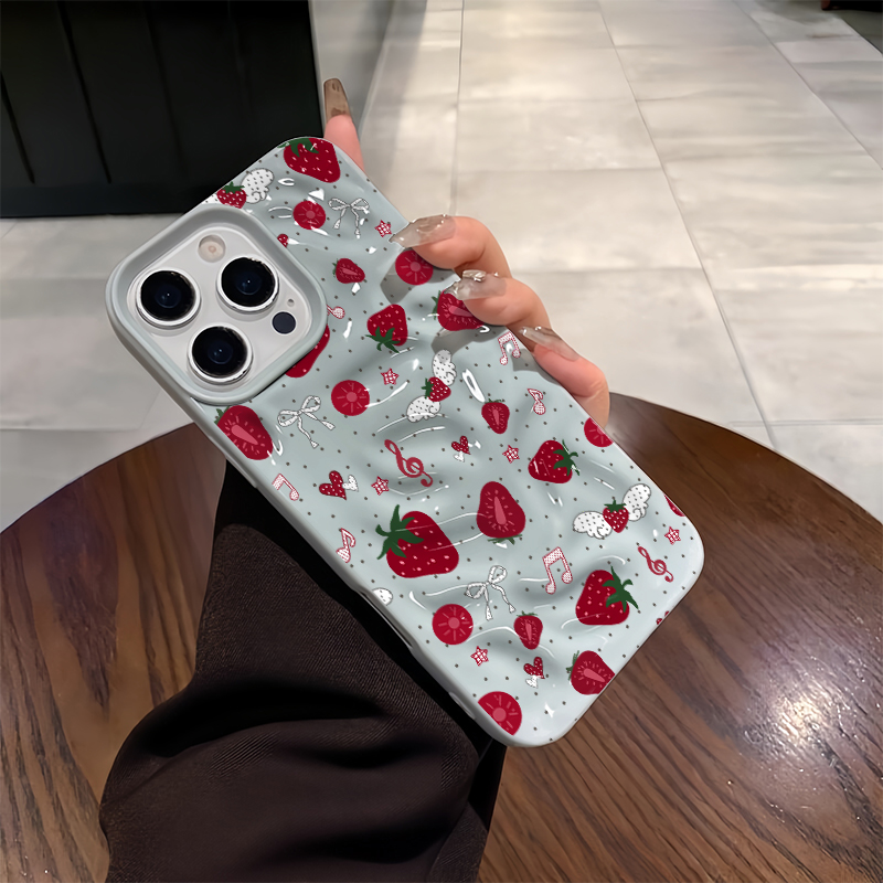 Cute 3D Wrinkle Case For iPhon - Strawberry Huller reseña y precio