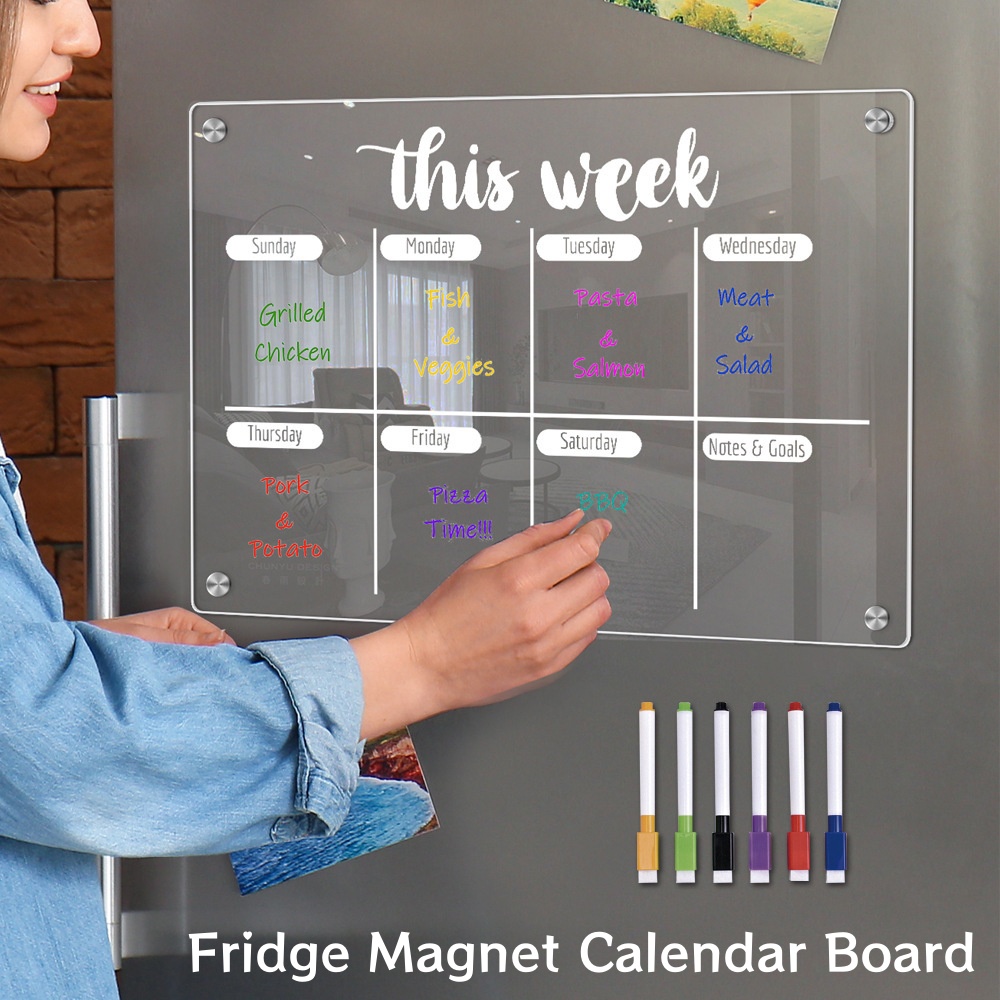 Fridge Magnet Calendar Board W - Meal Prep Weekly reseña y precio