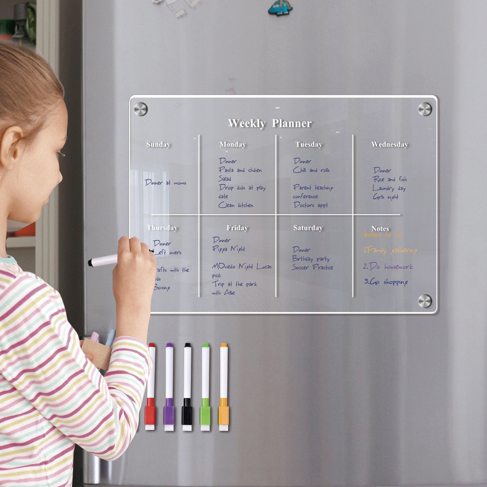 Fridge Magnet Calendar Board W - Meal Prep Weekly reseña y precio
