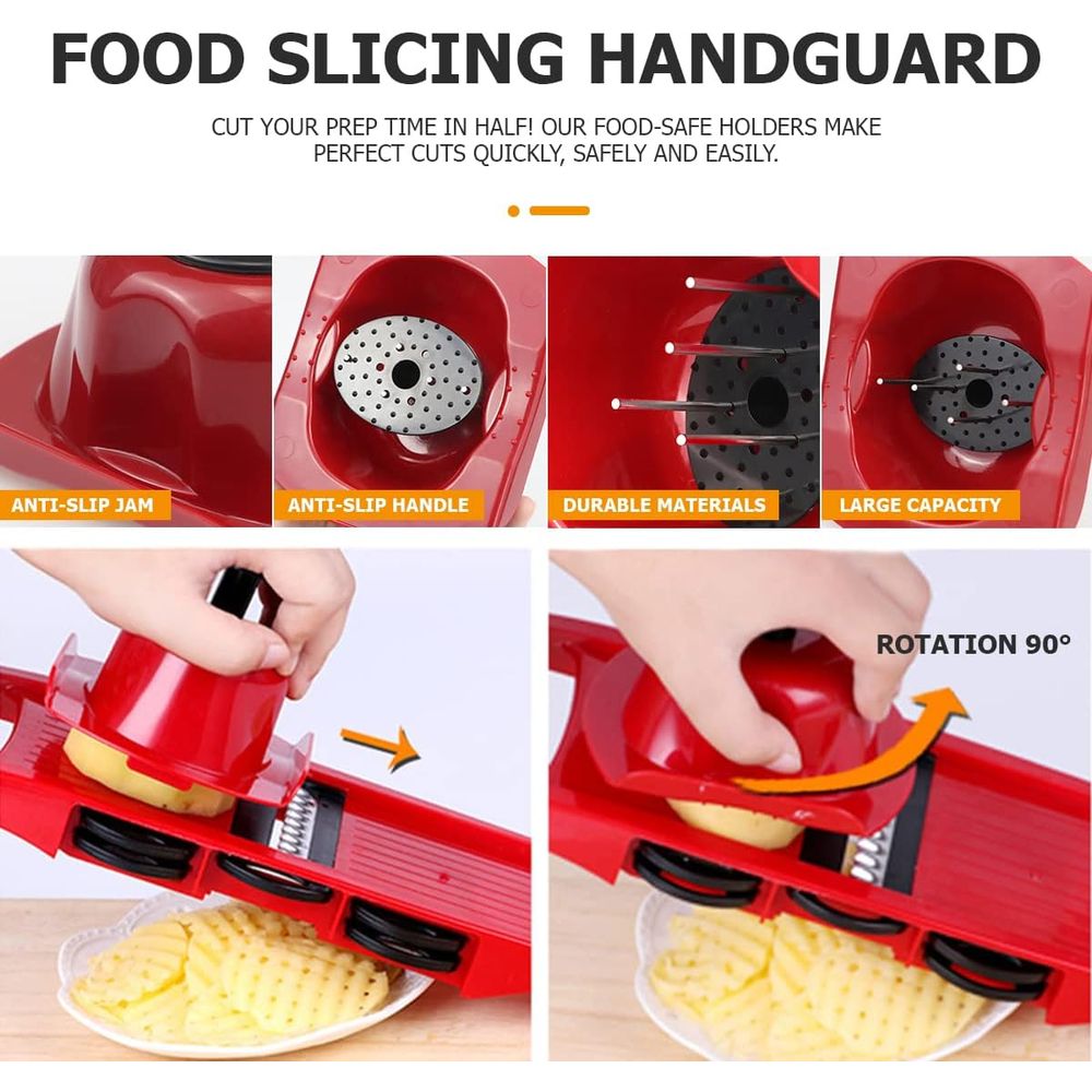 Mandolin Slicer with Finger Gu - Mandoline Slicer Guard reseña y precio