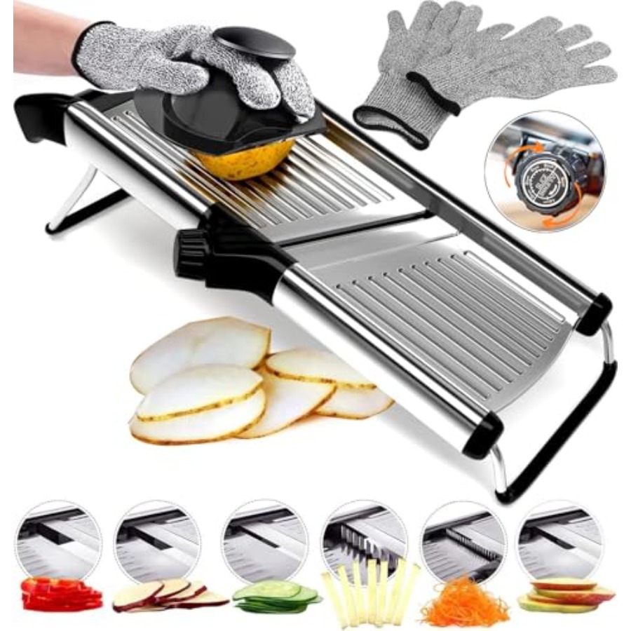 Stainless Steel Mandoline Slic - Mandoline Slicer Guard reseña y precio