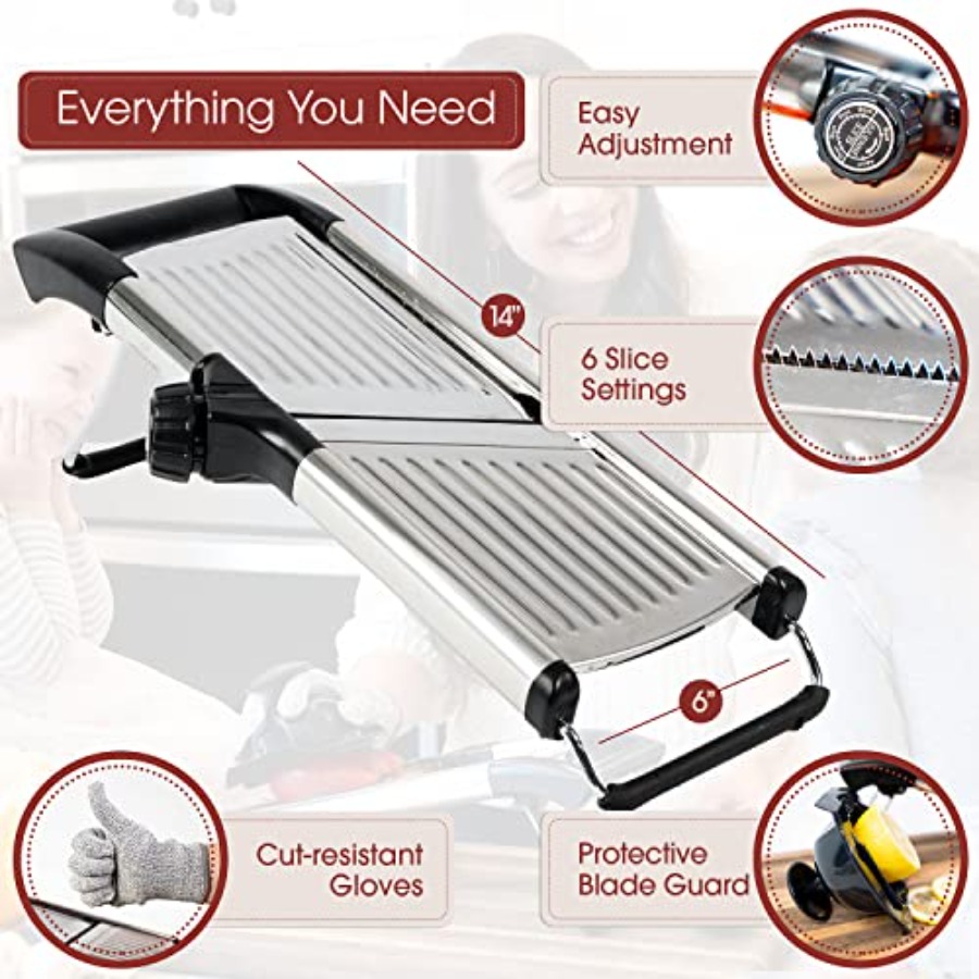 Stainless Steel Mandoline Slic - Mandoline Slicer Guard reseña y precio