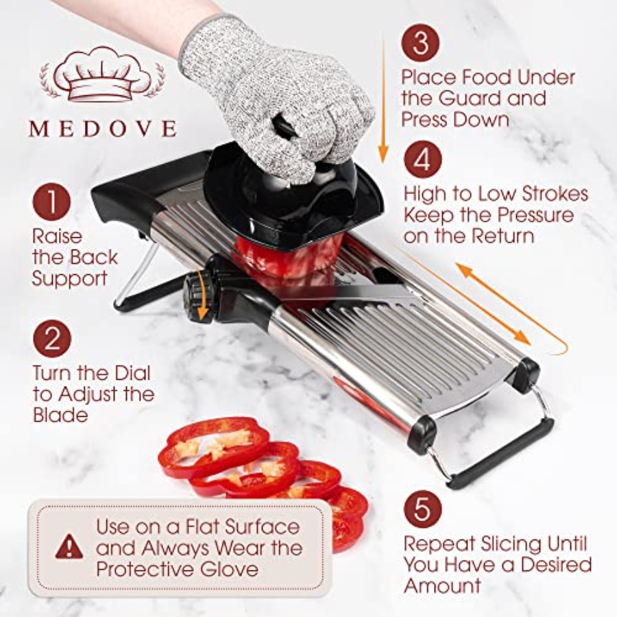 Stainless Steel Mandoline Slic - Mandoline Slicer Guard reseña y precio