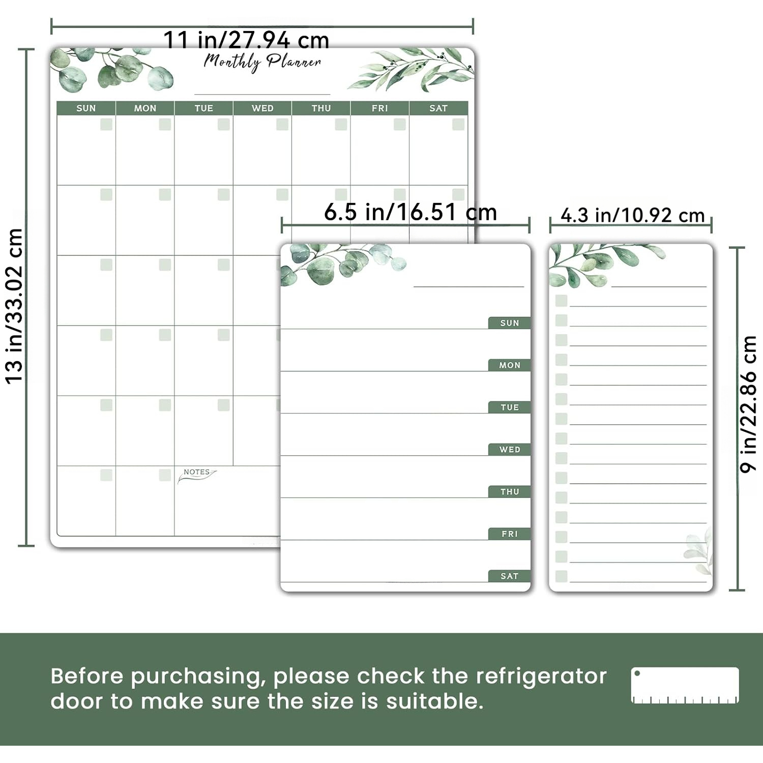 3pcs Dry Erase Fridge Calendar - Meal Prep Weekly reseña y precio