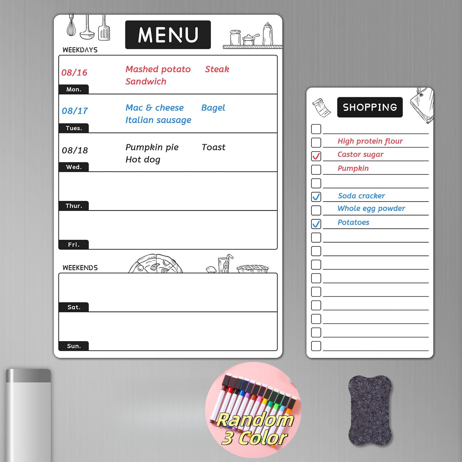 Magnetic Dry Erase Menu Board  - Meal Prep Weekly reseña y precio