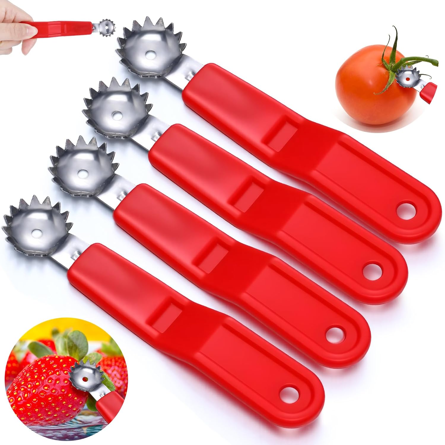 4 Pcs Tomato Corer Tool Strawb - Strawberry Huller reseña y precio