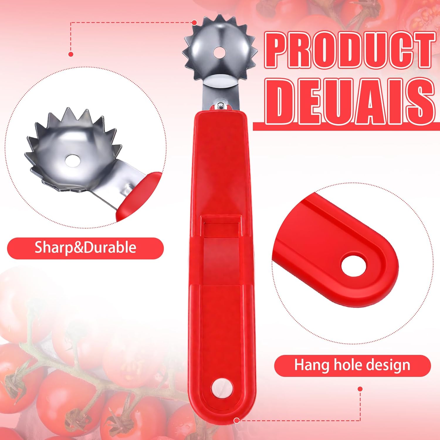 4 Pcs Tomato Corer Tool Strawb - Strawberry Huller reseña y precio