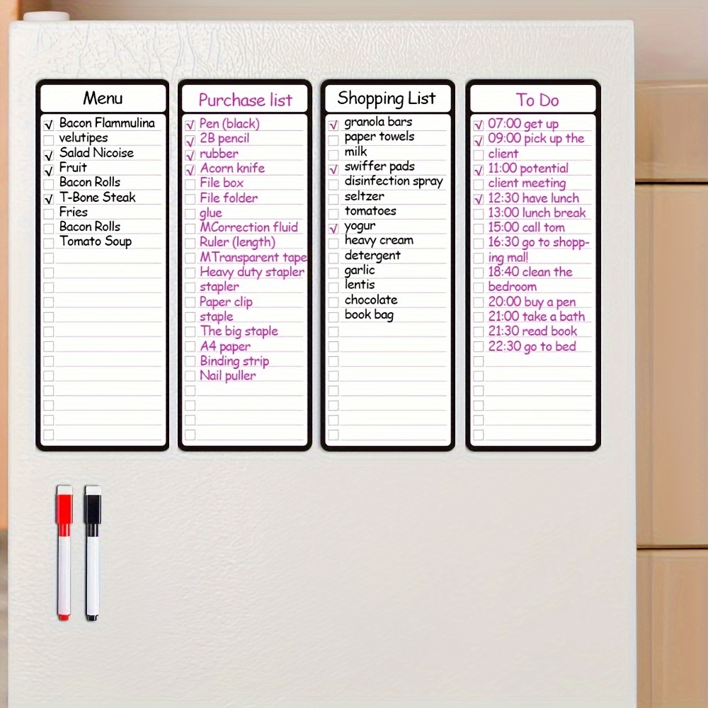 4pcs Magnetic Dry Erase List B - Meal Prep Weekly reseña y precio