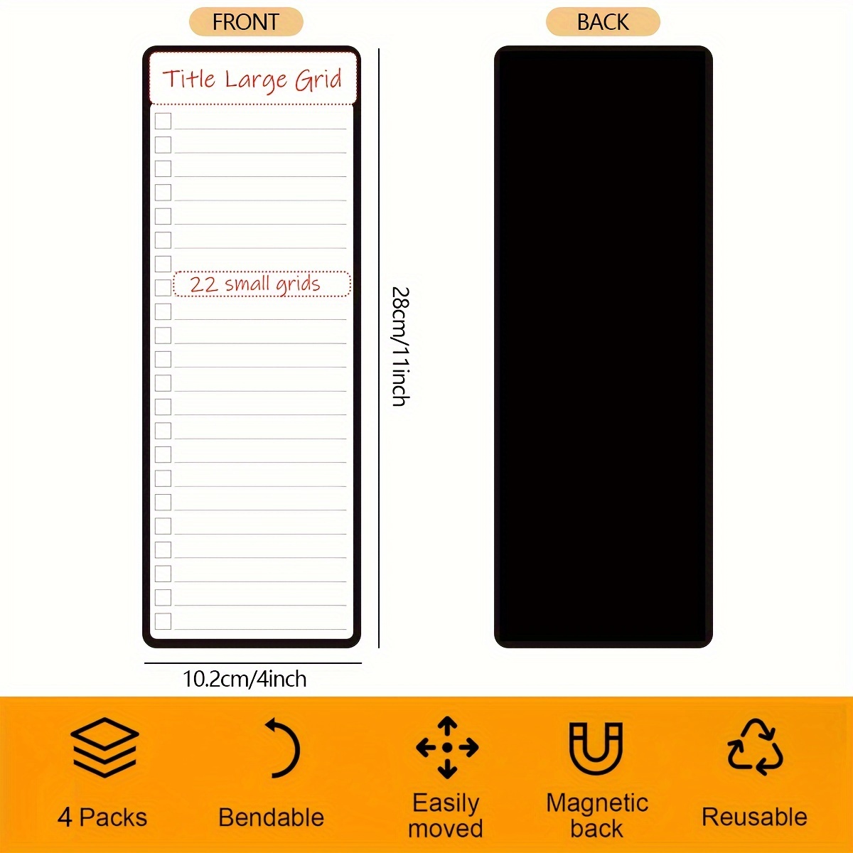 4pcs Magnetic Dry Erase List B - Meal Prep Weekly reseña y precio