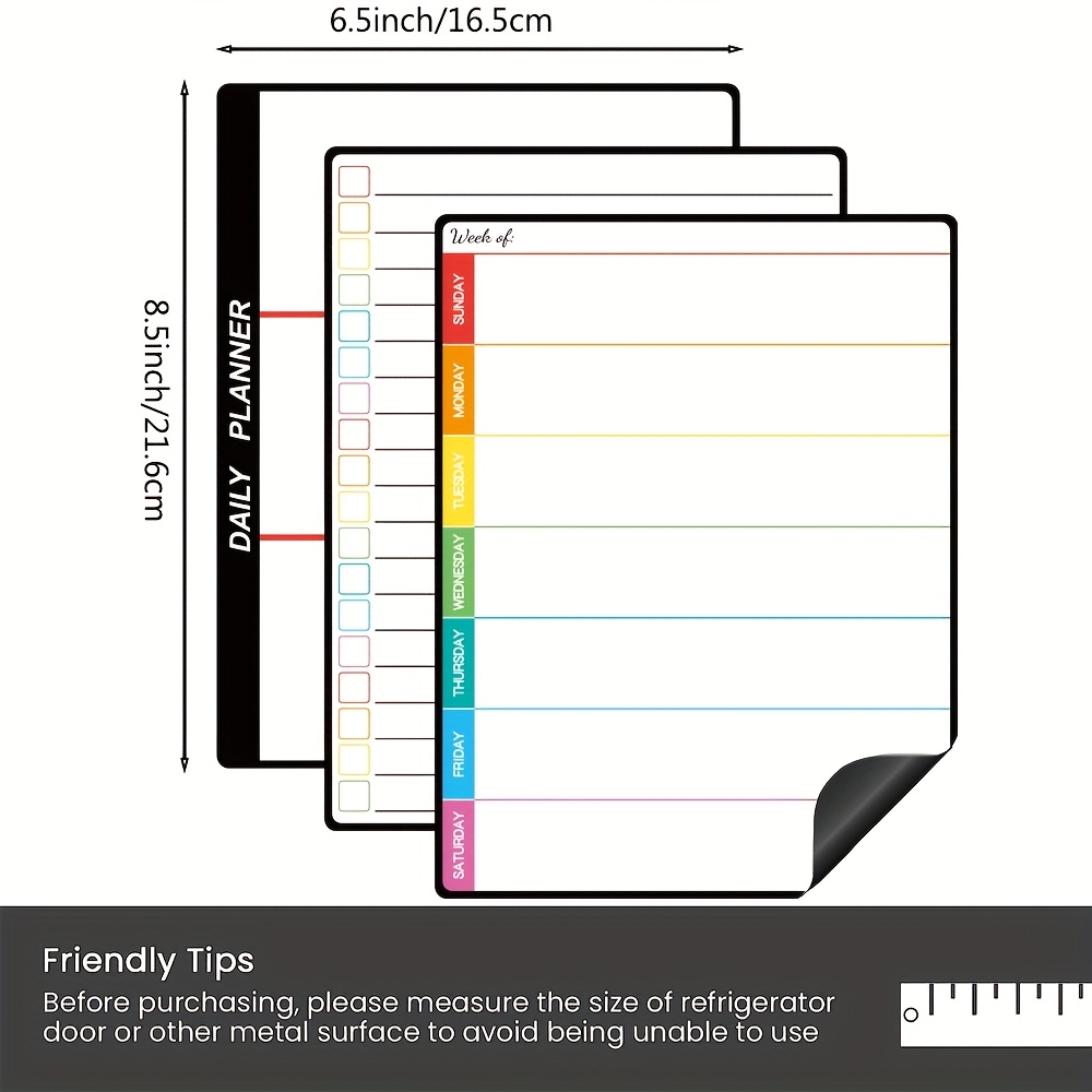 3pcs Magnetic Dry Erase Calend - Meal Prep Weekly reseña y precio