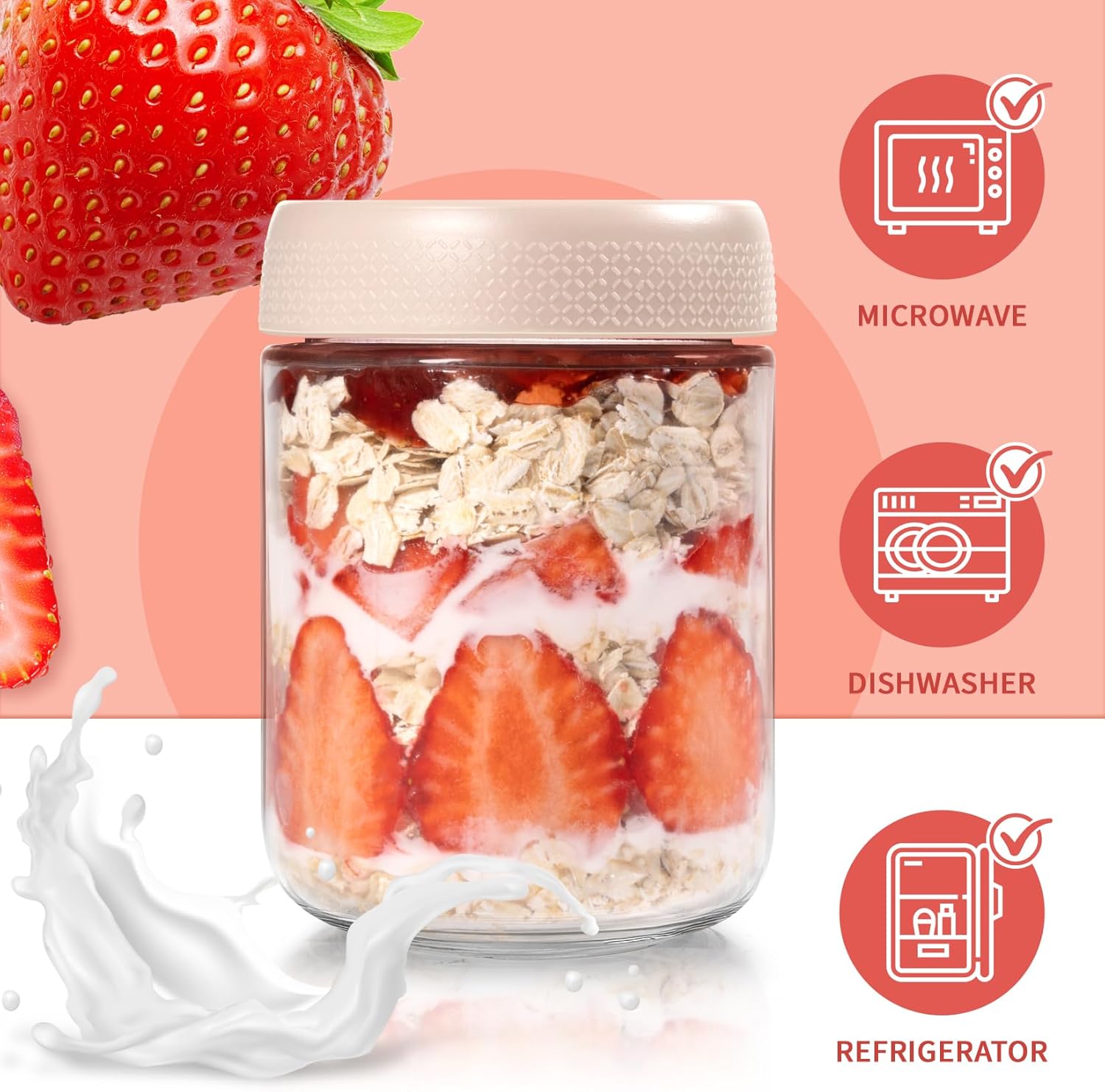 6 Pack 16oz Overnight Oats Con - Meal Prep Chia Pudding reseña y precio