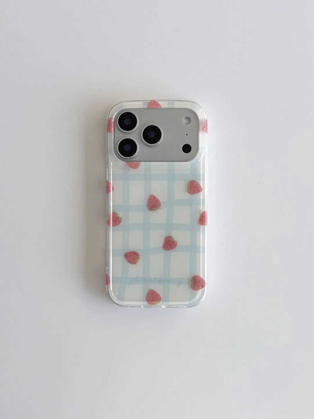 Fresh Blue Grid Pattern Strawb - Strawberry Huller reseña y precio