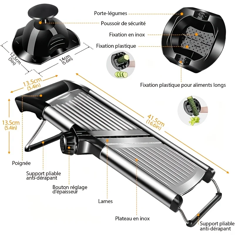 Stainless Steel Mandoline Slic - Mandoline Slicer Guard reseña y precio