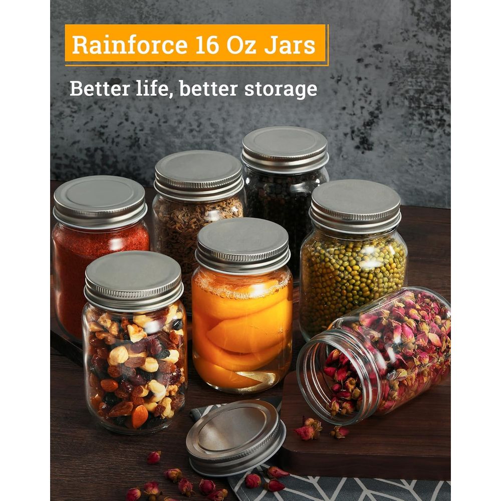 16 oz Mason Jars With Lids Reg - Meal Prep Bulking reseña y precio