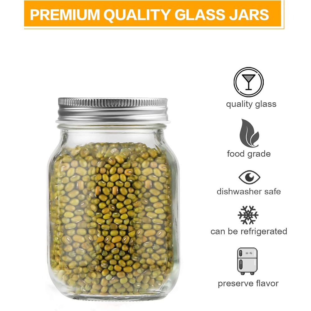 16 oz Mason Jars With Lids Reg - Meal Prep Bulking reseña y precio